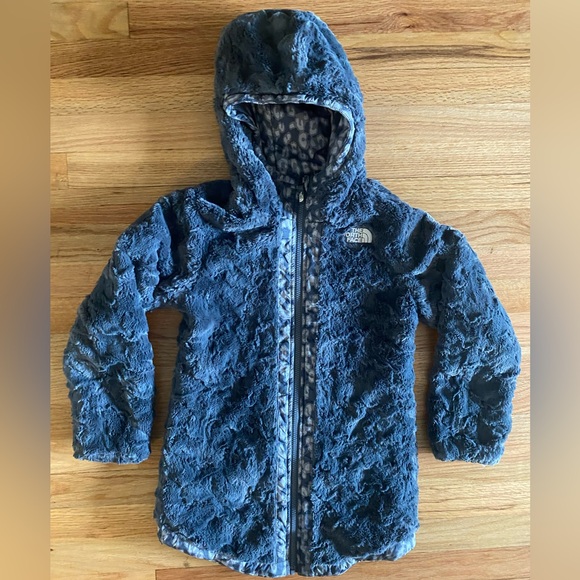 North Face Girl’s Reversible Parka- Size Small (7-8) Like New Grey - Picture 6 of 10